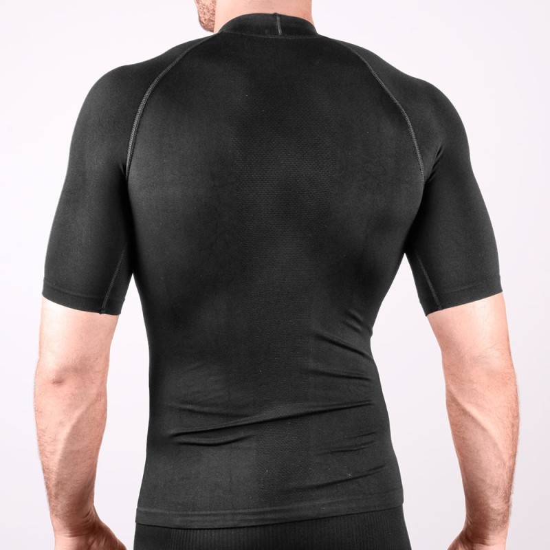 Thermo-Kurzarm-T-Shirt Schwarz