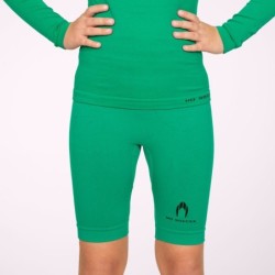 Green short thermal leggings for kids