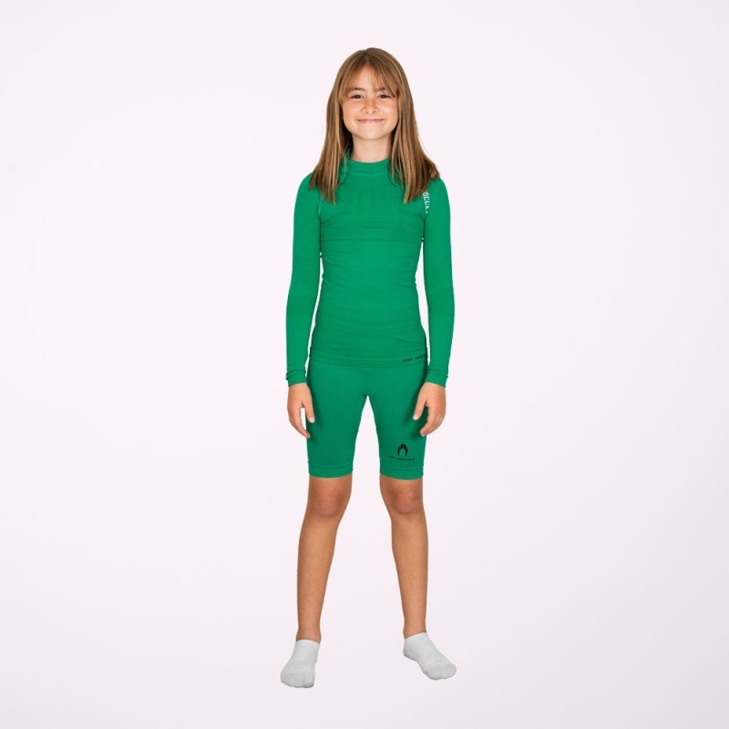 Maglia termica corta verde bambino