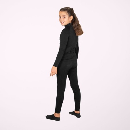 Kinder Langarm Thermoshirt Schwarz
