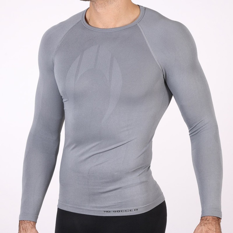 T-shirt thermique sans col gris