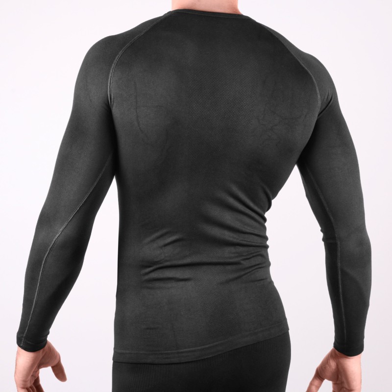 Thermoshirt ohne Kragen Kind Schwarz