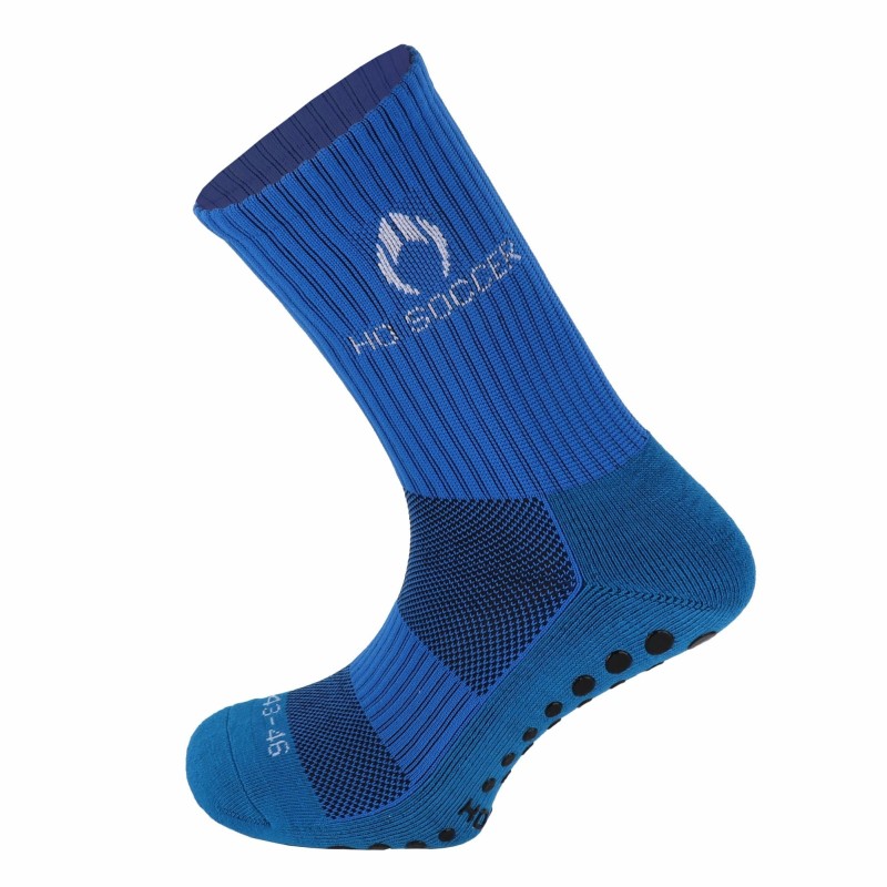 Meia desportiva antiderrapante azul