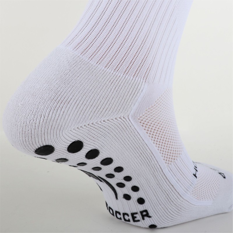 Extralange rutschfeste weiße Socken