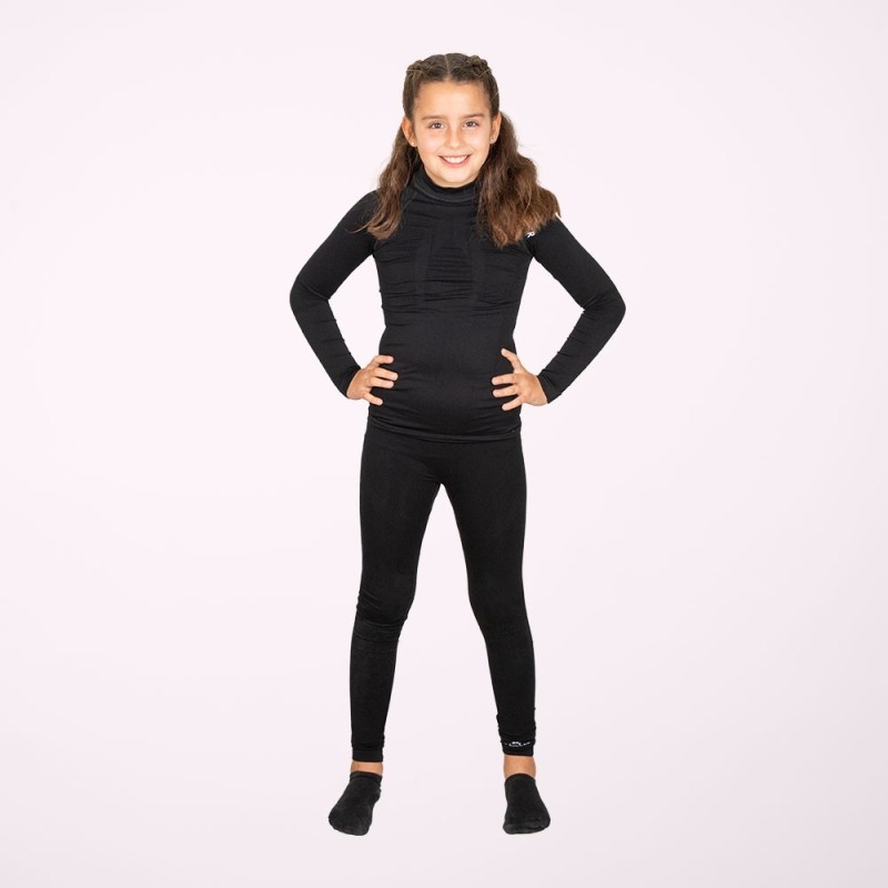 Long black thermal leggings for kids