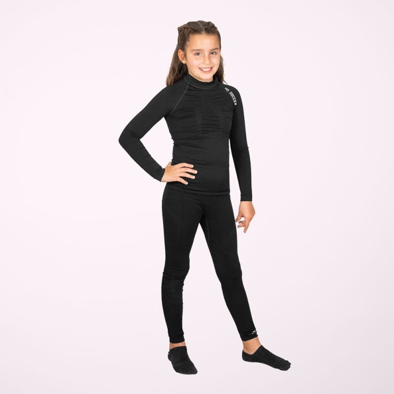 Maglia termica lunga nera bambino