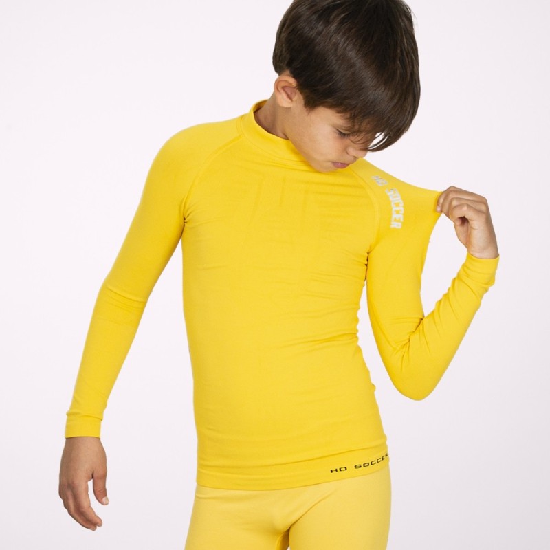 T-shirt thermique à manches longues jaune enfant